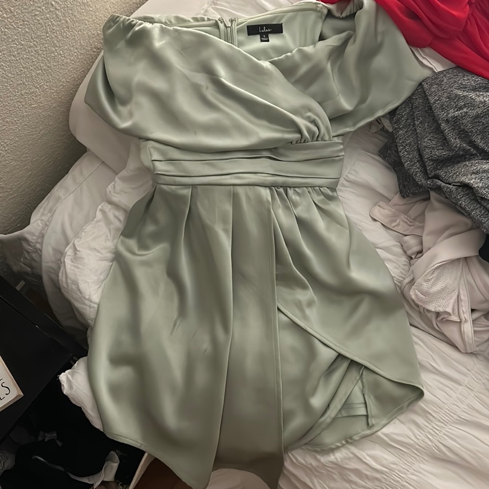 Lulus green off the shoulder dress